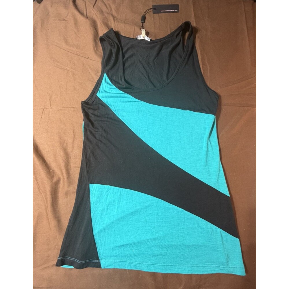 Cable & Gauge Women’s Black & Blue Sleeveless Business Casual Tank Top NWT